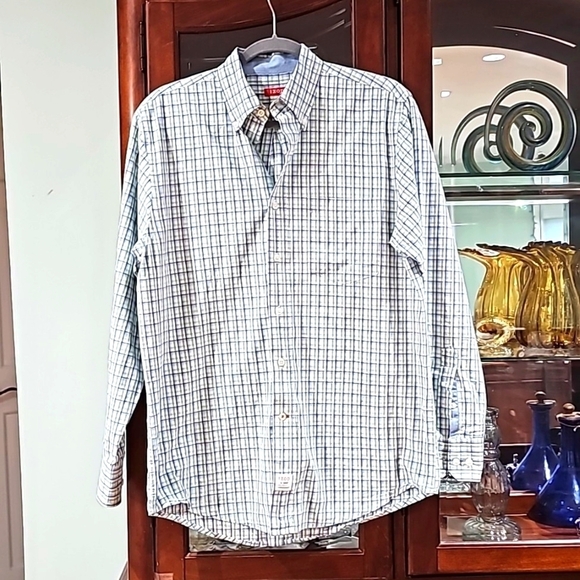 IZOD Classic DRESS Shirt Checkered multi colors sz S/P - Picture 1 of 9